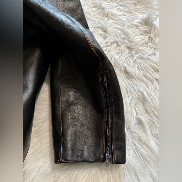 Kallmeyer Remi Cropped Jacket Leather Black Distressed Large - Picture 8 of 9
